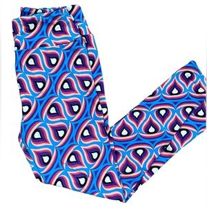 LuLaRoe Blue, Pink, Purple colorful OS leggings